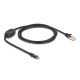 Delock Adapter USB 2.0 Type-C  csatlakozó - 1 x soros RS-232 RJ45 csatlakozó 1,8 m fekete (64305)