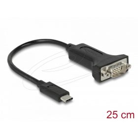   Delock USB Type-C  adapter 1 x soros RS-232 D-Sub 9 tűs dugóhoz 25 cm-es anyákkal