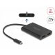Delock USB Type-C  adapter 2 x DisplayPort 4K 60 Hz-hez DisplayLink  grafikával és USB PD-vel