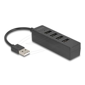  Delock USB Hub 4 portos USB 2.0 4 x USB Type-A csatlakozóval, fekete