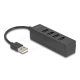 Delock USB Hub 4 portos USB 2.0 4 x USB Type-A csatlakozóval, fekete