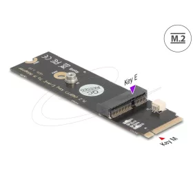   Delock Átalakító M.2 kulcs M apa - M.2 kulcs E csatlakoztató USB és PCIe modulhoz