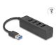 Delock USB Hub 4 porttal USB 5 Gbps 4 x A-típusú USB csatlakozóval fekete