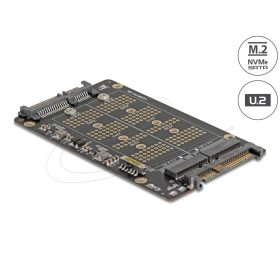   Delock Átalakító M.2 M kulcsos NVMe SSD-ről U.2 csatlakozóra és M.2 B kulcsos SATA SSD-ről SATA csatlakozóra