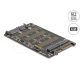 Delock Átalakító M.2 M kulcsos NVMe SSD-ről U.2 csatlakozóra és M.2 B kulcsos SATA SSD-ről SATA csatlakozóra