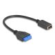 Delock USB 5 Gbps kábel tűfejes anya   belső E-típusú A kulcsos anya USB csatlakozókkal 25 cm (65100)