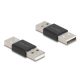 Delock A-típusú USB 2.0 fém adapter apa - apa (65108)