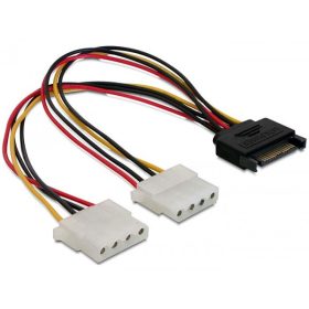   Delock DL65159 SATA 15 pin male -> 2x4 pin 20 cm-es Molex adapter