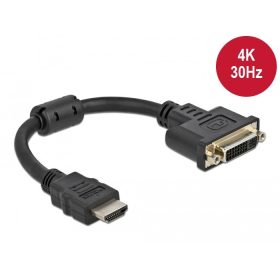   Delock Adapter HDMI csatlakozó - DVI 24+5 aljzat 4K 30 Hz, 20 cm