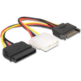   Delock DL65235 15 tűs SATA (apa) – 4 tűs Molex (anya) + 15 tűs SATA (anya), hálózati kábel