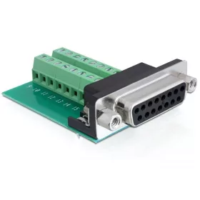   Delock adapter Sub-D 15 pin Gameport anya > terminál blokk 16 pines