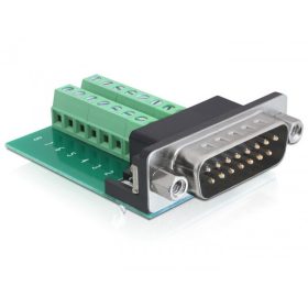   Delock adapter Sub-D 15 pin Gameport apa > terminál blokk 16 pines