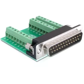 Delock adapter Sub-D 25 tűs apa > Terminálblokk 27 tűs