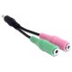 Delock DL65344 sztereo jack 3.5 mm apa -> 2 x sztereo jack anya adapter 12 cm