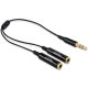 Delock DL65356 sztereo jack 3.5 mm apa -> 2 x sztereo jack anya 25 cm