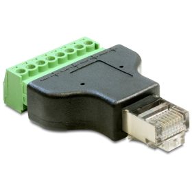   Delock adapter RJ45 apa > terminál tömb, 8 pin 2-részes (65389)