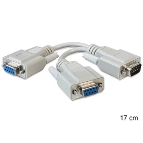   Delock adapter, soros Sub-D9 apa > 2 x anya, 17 cm (65403)