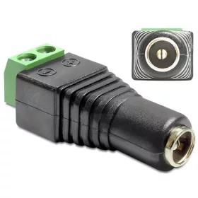   Delock DC (áram) Átalakító [1x DC alj, 5,5 mm - 1x 2 drótos vezeték] Fekete