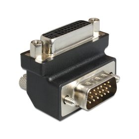   DVI - VGA átalakító adapter, 1x DVI aljzat 24+5 pól. - 1x VGA dugó 90°, fekete, Delock