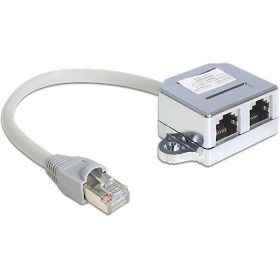   Delock RJ45 Port duplázó 1 RJ45 dugó > 2 RJ45 jack (1x Ethernet, 1x ISDN)