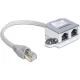 Delock RJ45 Port duplázó 1 RJ45 dugó > 2 RJ45 jack (1x Ethernet, 1x ISDN)