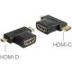 Delock HDMI-A anya > HDMI-C + HDMI-D apa adapter (65446)