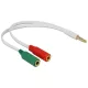 Delock jack apa 3.5 mm > 1 x sztereó jack anya, 1 x mikrofon jack anya 3.5 mm (65447)