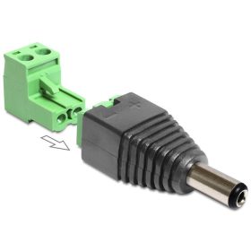   Delock DC 2.5 x 5.5 mm apa > Terminal Block 2 pin adapter, 2 részes (65488)