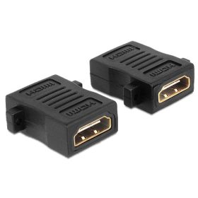   HDMI közösítő adapter, 1x HDMI aljzat - 1x HDMI aljzat, aranyozott, fekete, Delock