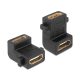 Delock HDMI A anya > anya adapter csavarhellyel 90 -ban elforgatott fekete (65510)