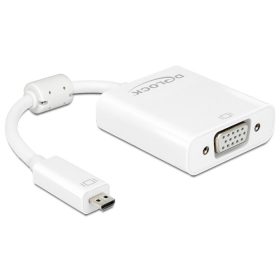   Delock Adapter HDMI Micro-D dugó > VGA hüvely audióval fehér (65557)