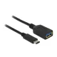 Delock 65634 USB Type-C (USB-C) apa > USB Type A anya 15 cm fekete