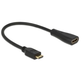   Delock HDMI Ethernettel Mini-C apa véggel > A anya kábel (65650)