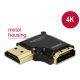 Delock 65660 High-Speed Ethernet HDMI-A anya > HDMI-A apa 4K 90° bal, fekete