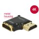 Delock 65661 High-Speed Ethernet HDMI-A anya > HDMI-A apa 4K 90° jobb, fekete