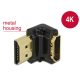 Delock 65662 High-Speed Ethernet HDMI-A anya > HDMI-A apa 4K 90° felfelé, fekete