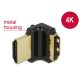 Delock 65663 High-Speed Ethernet HDMI-A anya > HDMI-A apa 4K 90° felfelé, fekete