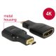 Delock 65664 High-Speed HDMI Ethernett - HDMI micro-D apa -> HDMI-A anya 4K fekete