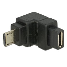   Delock Adapter USB 2.0 Micro-B apa > USB 2.0 Micro-B anya elforgatott végű, fekete