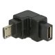 Delock Adapter USB 2.0 Micro-B apa > USB 2.0 Micro-B anya elforgatott végű, fekete