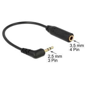   Delock audiokábel Sztereó jack 2,5 mm-es 3 tűs apa > sztereó jack 3,5 mm-es 4 tűs anya szögletes