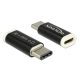 Delock 65678 USB 2.0 Micro-B anya > USB 2.0 Type-C apa, fekete