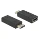 Delock Displayport adapter 1.2-es csatlakozódugóval > Displayport csatlakozóhüvellyel, portkímélovel