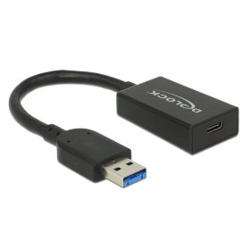   Delock USB 3.2 Gen 2 A-típusú apa > USB Type-C típusú anya átalakító 15cm fekete (65698)