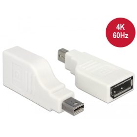   Delock Adapter, mini Displayport 1.2-es csatlakozódugó > Displayport-csatlakozóhüvely, 4K, 90 fokban