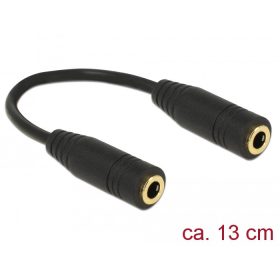   Delock 65896 sztereó jack 3,5 mm-es, 4 pólusú anya > anya adapter 13cm