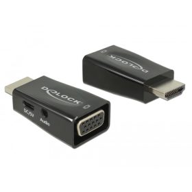 Delock 65901 HDMI-A dugó > VGA hüvely adapter audióval