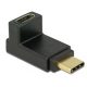 Delock 65914 USB 10 Gbps (USB 3.1 Gen 2) USB Type-C csatlakozó > csatlakozó ívelt, felfelé / lefelé