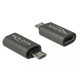 Delock 65927 USB 2.0 Micro-B male to USB 2.0 Type-C female adapter, antracit