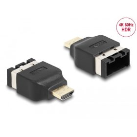   Delock HDMI autóipari adapter HDMI-E anya HDMI-A dugóhoz, 4K 60 Hz (65963)